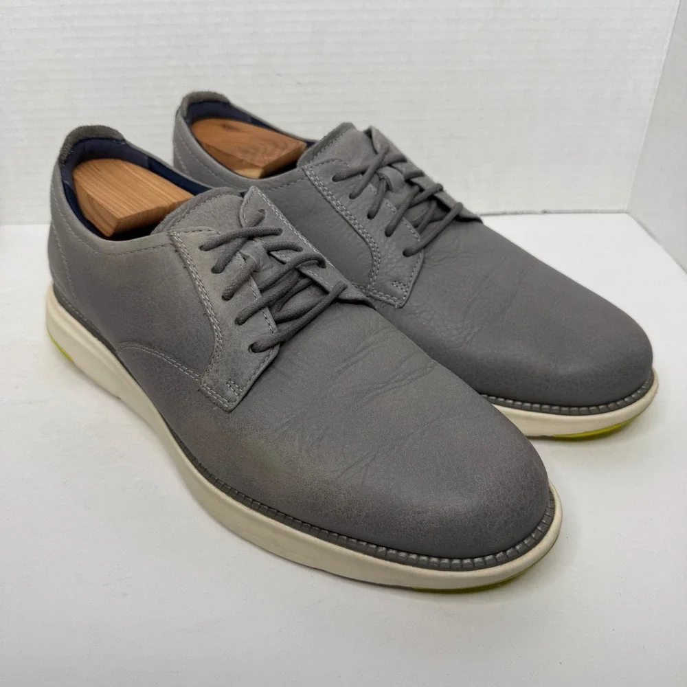 Cole Haan Grand Atlantic Oxford Mens 11 Grey Nubuck C33830 Business Casual Shoes